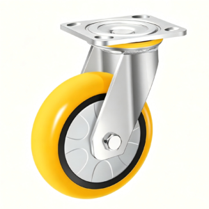 Extra Heavy Duty Double Axle PU Swivel Casters, 4/5/6/8 Inch Industrial Wear Resistant Silent Caster