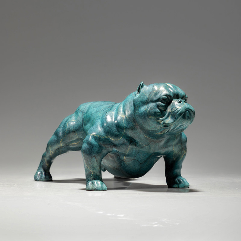 Elegant Bronze American Bully Dog Statue Home Decor Unique Bulldog Sculpture Ideal Ornament Gift