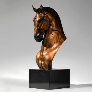Elegant Bronze Horse Head Figurine Office Executive Desk Decor Gift Ornament