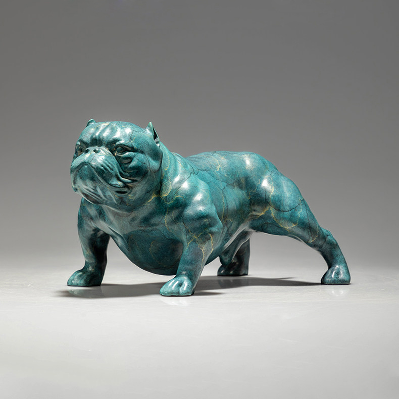 Elegant Bronze American Bully Dog Statue Home Decor Unique Bulldog Sculpture Ideal Ornament Gift - Image 2