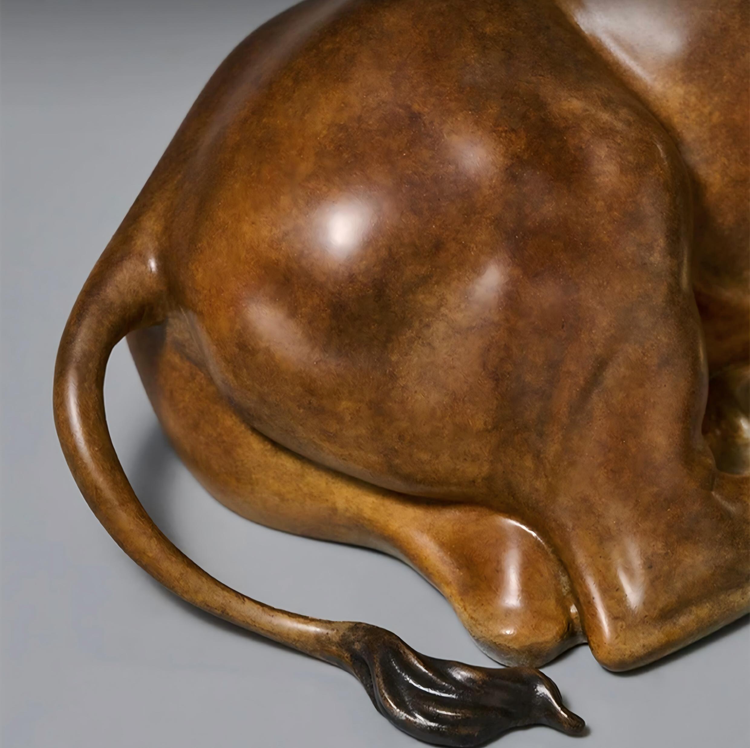 Two-Piece Brass Buffalo Sculpture Set Handcrafted Copper Ox Figurines Home Decoration Gift - Image 7