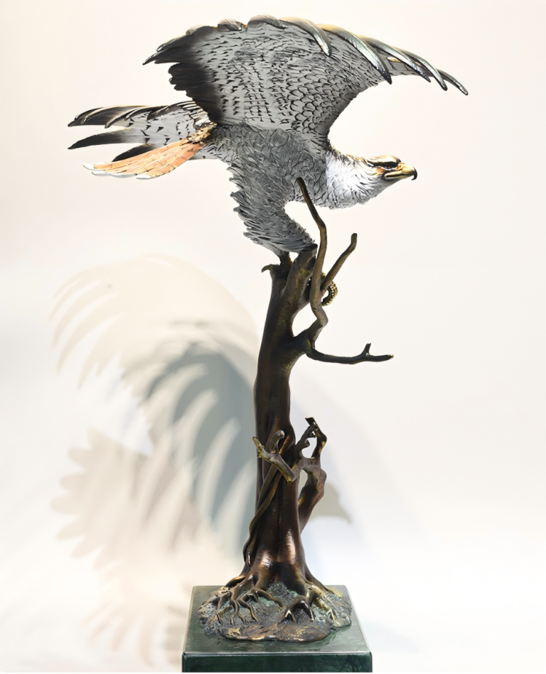 Lost‑Wax Cast Brass Eagle Sculpture (2) Lost‑Wax Cast Brass Eagle Sculpture (2)